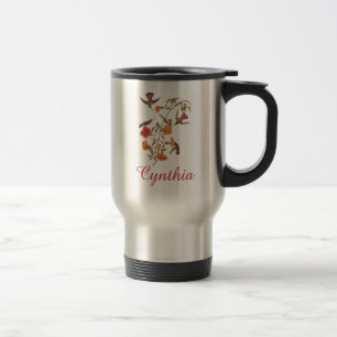 Mug De Voyage Colibris à la vigne florissante Art Vintage
