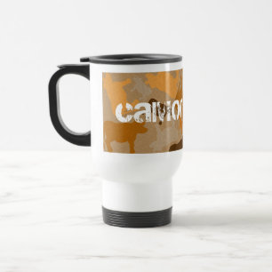Mug De Voyage Collage de la vache CaMOOflage en orange