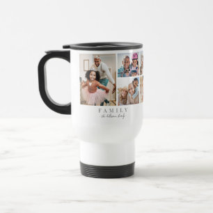 Mug De Voyage Collage de photos de famille avec nom personnalisé