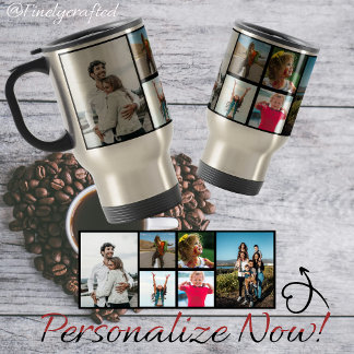 Mug De Voyage Collage de photos familiales 6 photos et texte per