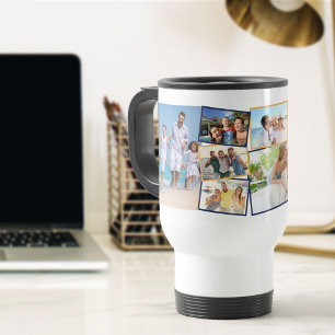 Mug De Voyage Collage de photos familiales - Ajouter 7 photos et