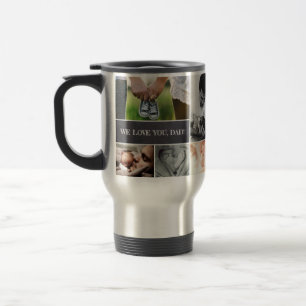 Mug De Voyage Collage de photos personnalisé on t'aime, Papa