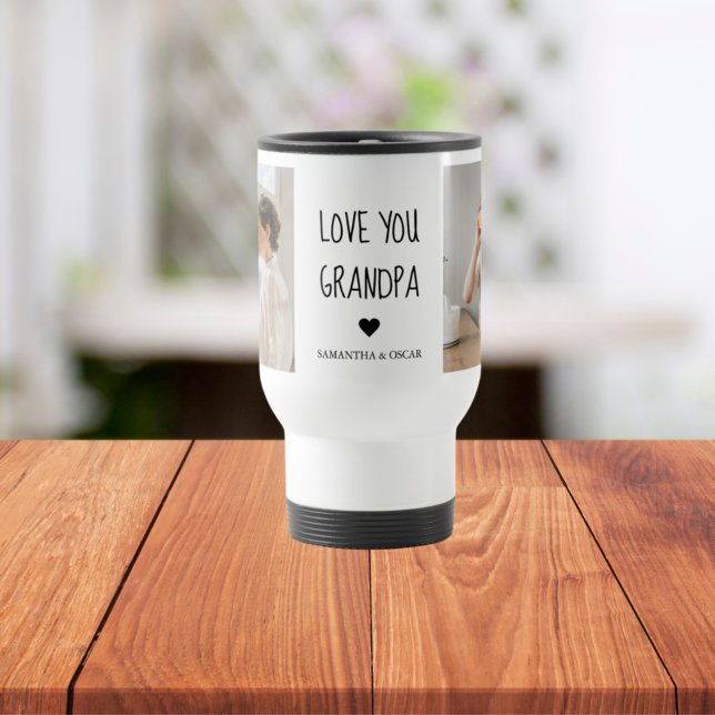 Mug De Voyage Collage moderne Photo Love You Grand-père Meilleur (Créateur téléchargé)