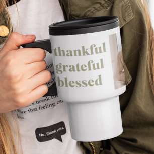 Mug De Voyage Collage moderne Trois photos   Bon thanksgiving Tr