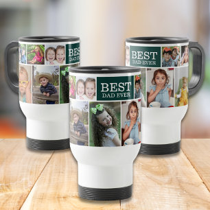 Mug De Voyage Collage personnalisé 10 photos meilleur papa jamai