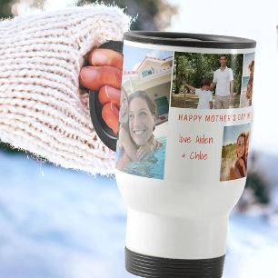 Mug De Voyage Collage photo de la Fête des Mères avec 5 photos
