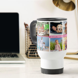 Mug De Voyage Collage photo de la Fête des Mères avec 8 photo