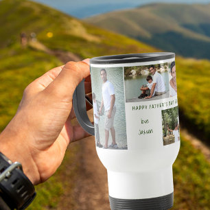Mug De Voyage Collage photo fête des pères avec 5 photos et nom