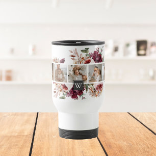 Mug De Voyage Collage tendance Famille Photo Fleurs colorées Cad