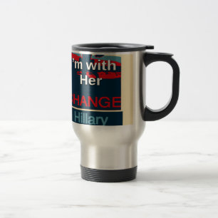 Mug De Voyage Colorful 2016 Je suis avec son vote pour Hillary U