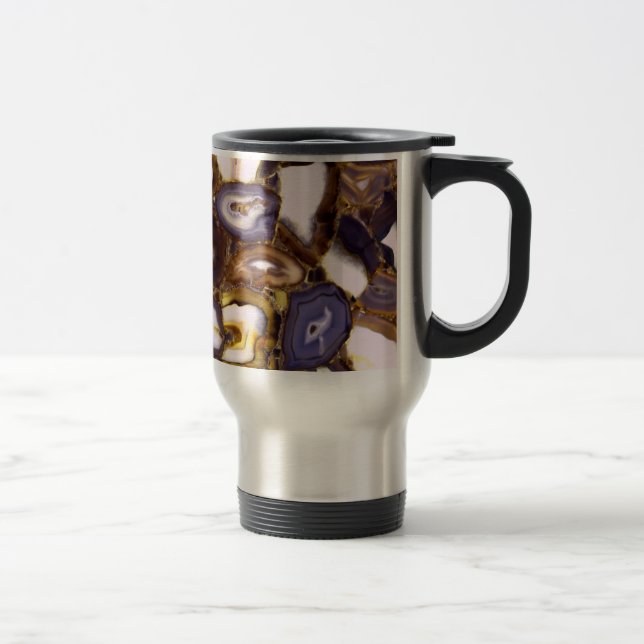 Mug De Voyage Conception d'Agate blanc Brown violet (Droit)