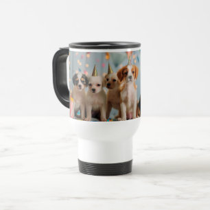 Mug De Voyage Conception de célébration d'anniversaire de chiots