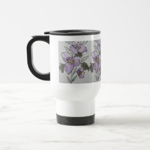 Mug De Voyage Conception de design aquarelle fleur violette