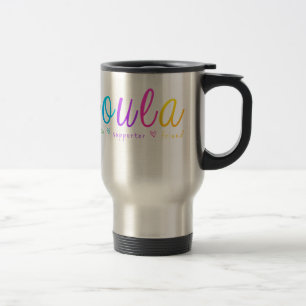 Mug De Voyage Conception de Doula d'arc-en-ciel