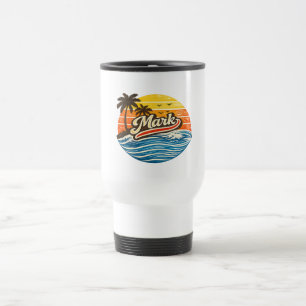 Mug De Voyage Conception de nom Rétro Sunset Mark