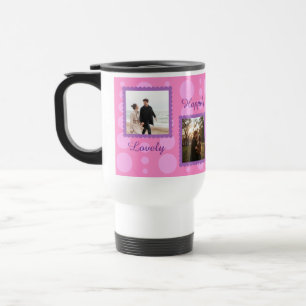 Mug De Voyage Conception de photo de couple rose avec café à tex
