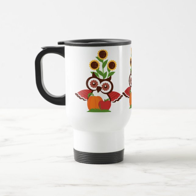 Mug De Voyage Conception des chouettes (Gauche)