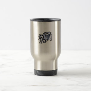 Mug De Voyage Conception graphique d'image d'accordéon bleu,