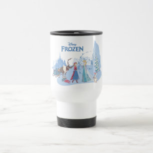 Mug De Voyage congelé Sven, Anna, Elsa et Olaf Blue Pastels