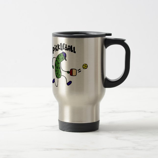 Mug De Voyage Conserves au vinaigre drôles jouant Pickleball (Droit)