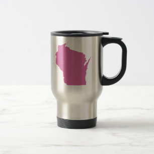 Mug De Voyage Contour d'état du Wisconsin