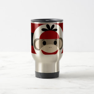 Mug De Voyage Cool Sock Singe Beanie Casquette Red Black Stripes