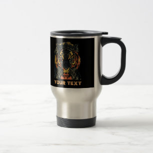 Mug De Voyage Cool Tiger Face Art Ajouter Votre Propre Texte