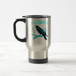 Mug De Voyage Corbeau F-Caw-F Oiseau Drôle Design Rétro Créatif