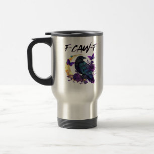 Mug De Voyage Corbeau F Caw F Oiseau Drôle Lune Design Gothique
