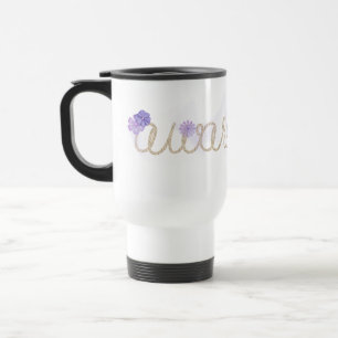 Mug De Voyage Corde de SENSIBILISATION avec fleurs abstraites