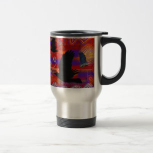 Mug De Voyage Coucher de soleil sur le lac Wendouree Art aborigè