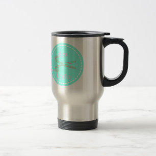 Mug De Voyage Coudre Crafty Pastel Rose Grey Aqua