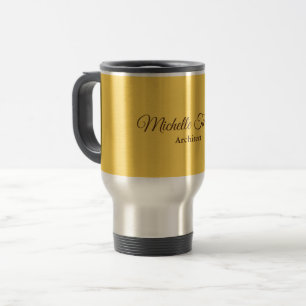 Mug De Voyage Couleur Or Minimaliste Moderne Calligraphie De Scr