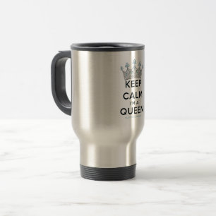 Mug De Voyage Couronne argentée polie de la reine garde calme de