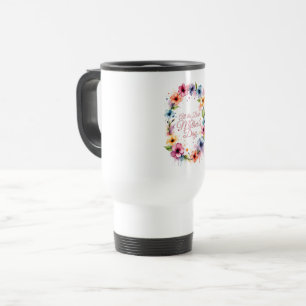 Mug De Voyage Couronne florale aquarelle pour la fête des mères