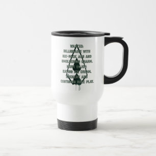 Mug De Voyage Courrier Recherché de parodie verte de flèche de