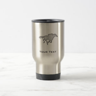 Mug De Voyage Course de chevaux ; métal-regard