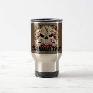 Mug De Voyage Crâne de tatouage 15 oz. Coupe de Musique de Voyag