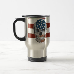 Mug De Voyage Crâne vintage de drapeau américain