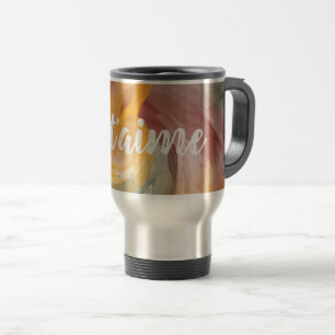 Mug De Voyage Cravate-teinture orange vert peint Aquarelle dans