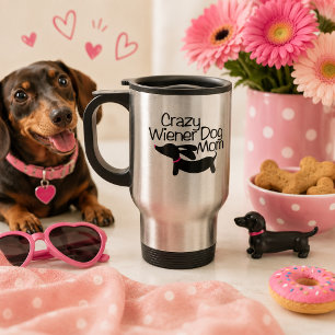 Mug De Voyage Crazy Wiener Chien Maman Voyage Thé Café Mug
