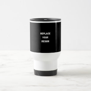 Mug De Voyage Création en noir personnalisé Ajouter une photo ou
