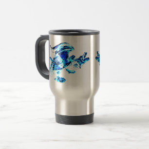 Mug De Voyage Créature de Fantaisie Glace Dragon Blue Frost Isol