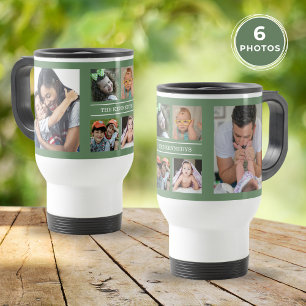 Mug De Voyage Créez votre propre 6 photo Collage famille verte