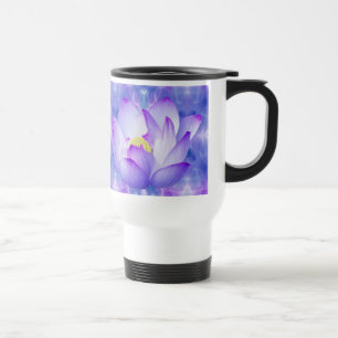 Mug De Voyage Cristaux pourpres de fleur et de fractale de lotus