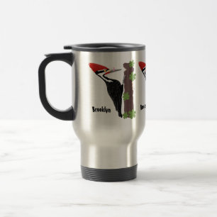 Mug De Voyage Cue drôle Pileated woodpecker dessin d'illustratio