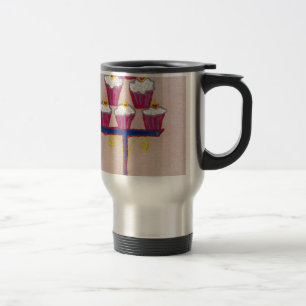 Mug De Voyage Cupcake Art Imprimer avec cerise et Arrière - plan