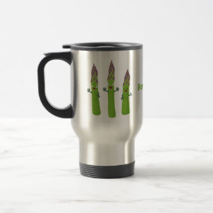 Mug De Voyage Cute asperges chantant un trio végétal dessin anim