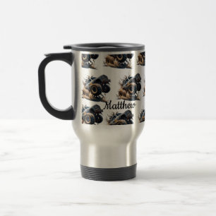 Mug De Voyage Cute Black White Power Race Monster Truck