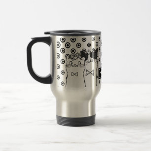 Mug De Voyage Cute Dotty Chats en amour Personnalisé